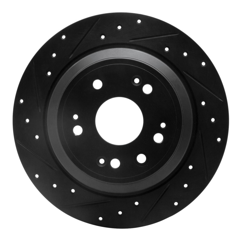 Honda Crosstour Brake Rotor (1) - Rear Left - R1 Concepts - Drilled & Slotted - Black - `10-`15 Honda Crosstour Brake Rotor (1) - Rear Left - R1 Concepts - Drilled & Slotted - Black - `10-`15